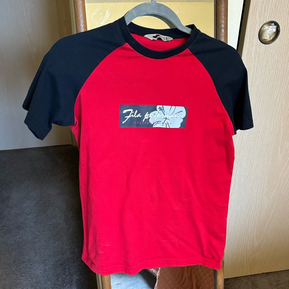 Fila red and navy shirt, size S